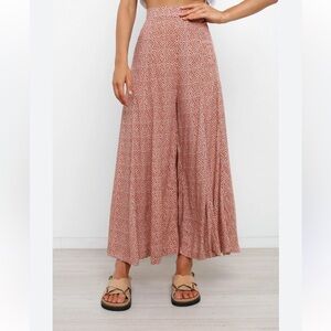 Petal & Pup Neveah Rust Speckled Wide-Leg Pants